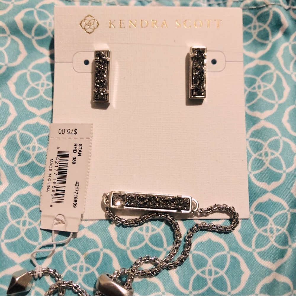 Kendra Scott Platinum Druzy Set